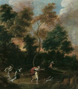 Waldlandschaft Mit Der Jagenden Diana Und Ihren Nymphen by Alexander Keirincx