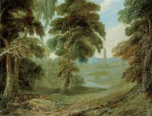 Bewaldete Landschaft Mit Blick Auf Einen Turm by Alexander Keirincx