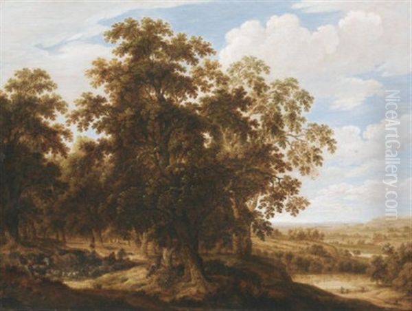 Hirten Im Walde, Rechts Ausblick In Eine Weite Landschaft - view 1