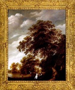 Diana Und Ihre Nymphen An Einem Teich In Einer Waldlandschaft (collab. W/cornelis Van Poelenburgh)