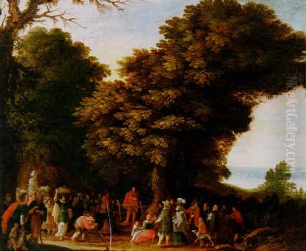 Predigt Johannes Des Taufers In Weiter Waldlandschaft - view 1