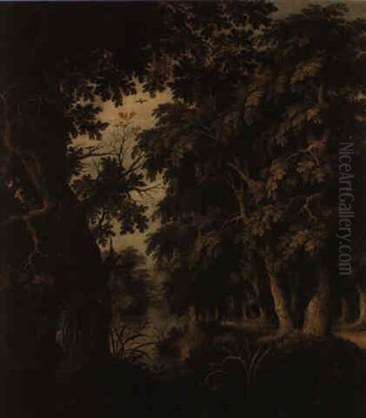 A Wooded River Landscape With Venus' Chariot Drawn By Swans - view 1