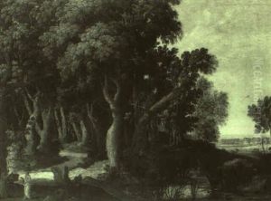 Waldlandschaft Mit Zwei Sich Unterhaltenden Mannern by Alexander Keirincx
