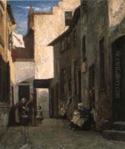 De Volksbuurt- L'impasse St. Roch by Jules Van Keirsbilck