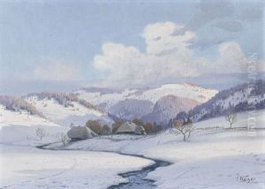 Winter Im Inneren Emmental Mit Bauernhausern by Georg Joseph Jakob Keiser