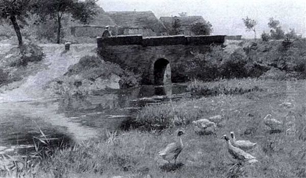 Flusslauf Mit Steinerner Bogenbrucke - view 1