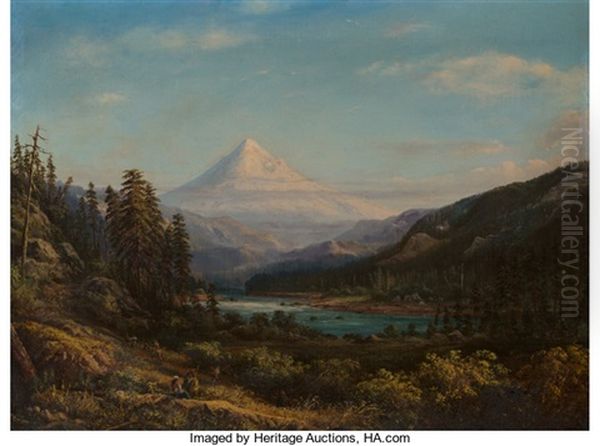 Mount Hood From The Banks Of Little Sandy River - view 1