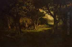 California Oaks And Field by William Keith
