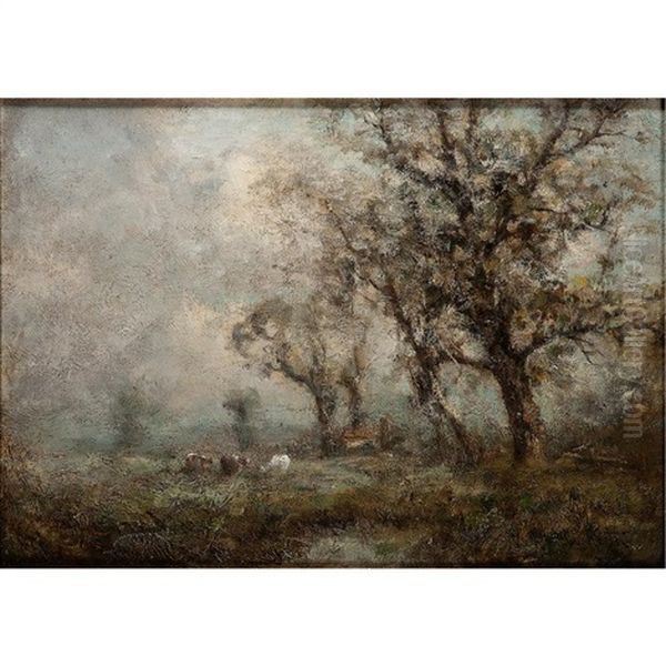 Rural Scene With Cattle By Stream - view 1
