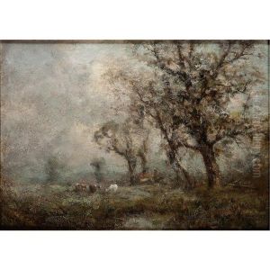 Rural Scene With Cattle By Stream by William Keith