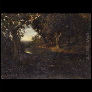 Forrest With A Pond by William Keith