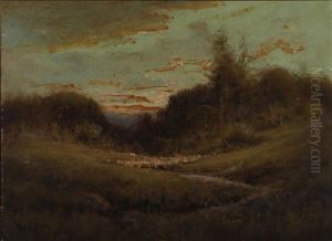 A Herd Of Sheep, Marin County by William Keith