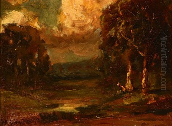 Figure In A Summer Landscape - view 1