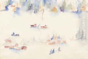 Winterliche Gebirgslandschaft Bei Davos. by Philipp Bauknecht