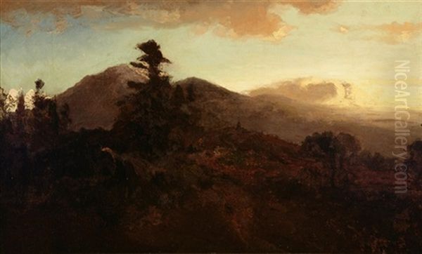 Sierra Nevada Mountain Landscape At Sunset - view 1