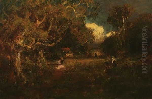 Figures In A Wooded Glade - view 1