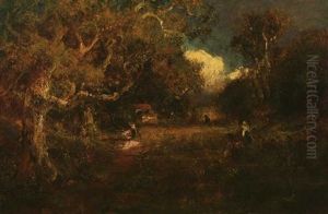 Figures In A Wooded Glade by William Keith