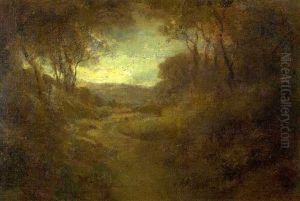 Pastoral Setting At Forest Clearing by William Keith