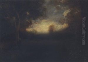 A Figure At The Edge Of A Clearing by William Keith