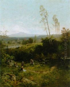 Landschaft Mit Spielenden Kindern by William Keith