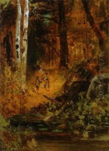 Zwei Jager Im Herbstlichen Wald by William Keith