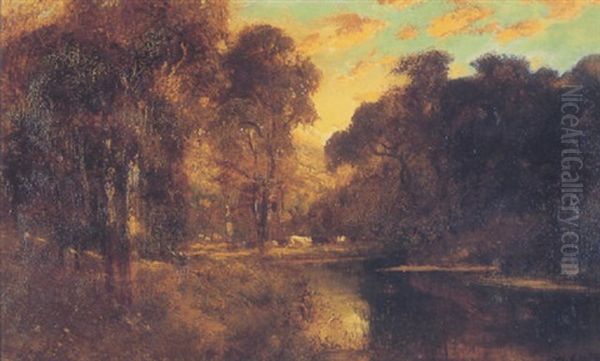 Cattle Near A River Bed - view 1