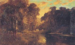 Cattle Near A River Bed by William Keith