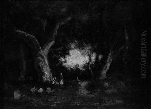 Forest Interior With Figures - view 1