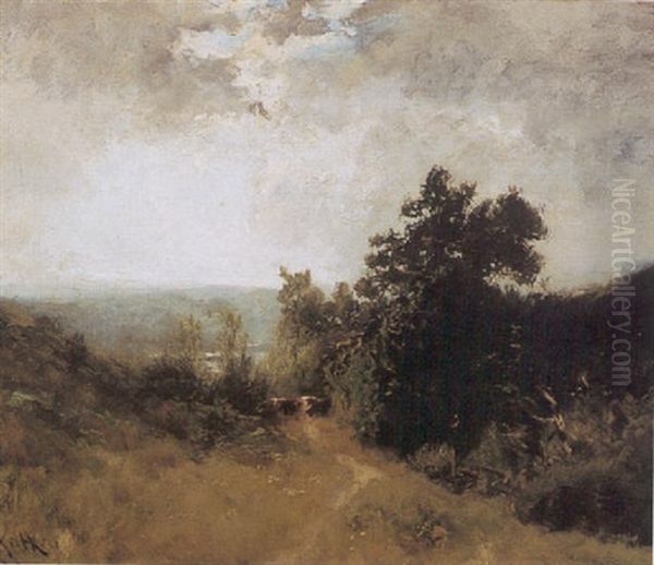 Cattle On A Wooded Path - view 1
