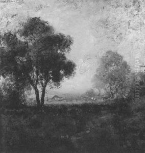 Landscape With Figures Along A Path, Distant Cottage Landscape With Figures Along A Path, Distant Cottage