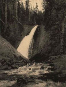 Waterfall In The Woods by William Keith