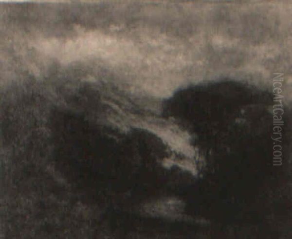 Wooded Landscape Under Stormy Sky - view 1