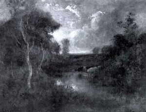 Cows At Waters Edge by William Keith