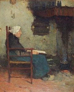 Woman In Chair Reading by William Castle Keith