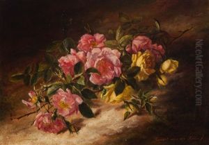 Still Life With Roses by Hendrika Wilhelmina Van Der Kellen