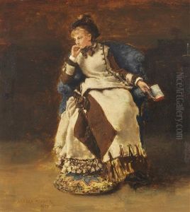 Sitzende Dame Mit Buch by Albert von Keller