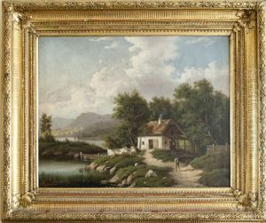 Paysage De Campagne Avec Chaumiere
