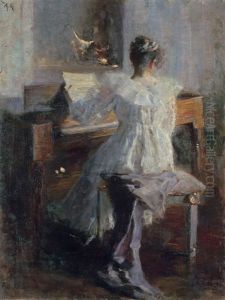 Die Klavierspielerin by Albert von Keller