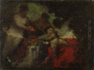 Bacchusfamilie Vor Baumen by Albert von Keller