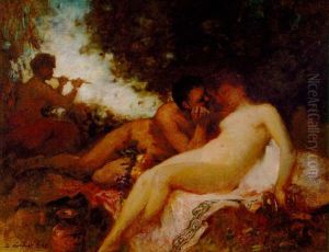 Nymphe Und Faune by Albert von Keller