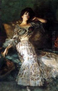 Gisela Von Wehner In Grosser Toilette by Albert von Keller