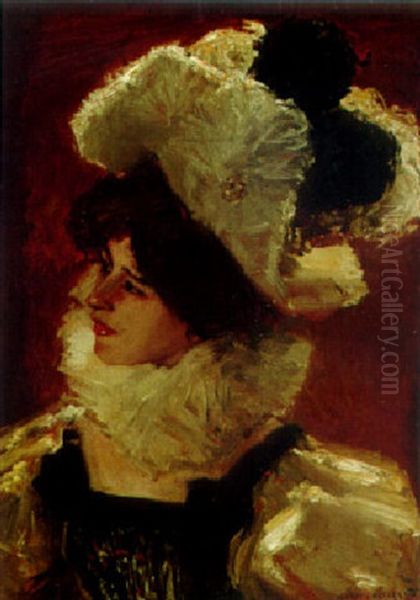 Portait Lina Brakls Mit Federhut - view 1