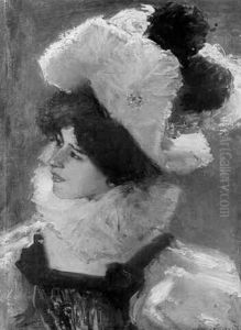 Portrat Lina Brakls Mit Federhut