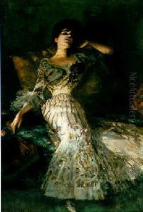 Gisela Von Wehner In Groser Toilette by Albert von Keller