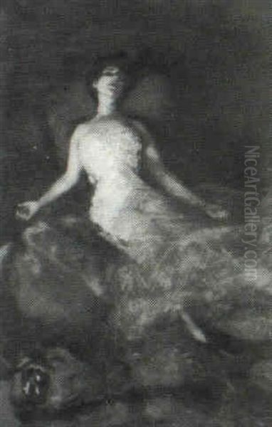 Woman Reclining On A Bearskin Rug - view 1