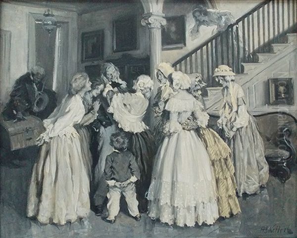 =man Greeting Family (illus. For Ladies' Home Journal) - view 1