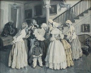 =man Greeting Family (illus. For Ladies' Home Journal) by Arthur Ignatius Keller