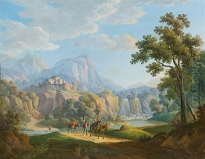 Gegenstucke. Zwei Gebirgige Flusslandschaften
Mit Figuren- Und Tierstaffage (2 Works)
