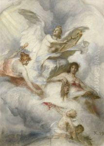 Darstellung Mit Der Komodie Und Der Tragodie by Ferdinand Keller
