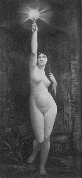 A Female Nude With Lamp (liberty?) - view 1